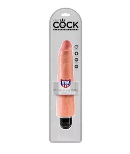 King Cock 9 In Vibrating Stiffy - Flesh - 9 Inch — image 3 of 5