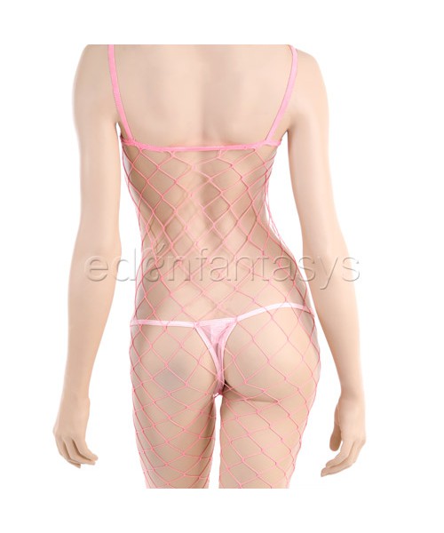 Pink fence net bodystocking