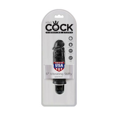 King Cock 5 In Vibrating Stiffy Black 5 Inch