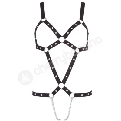 Bad Kitty Bodysuit Black Body Harness Fits Approx 6 12 AU