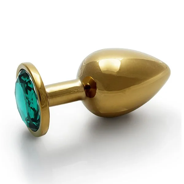 Ouch Green Gem Metal Gold Plug Large