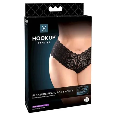 Hookup Panties Pleasure Pearl Boy Shorts Os xl