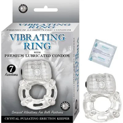 Vibrating Ring Crystal Pulsating Erection Keeper Clear