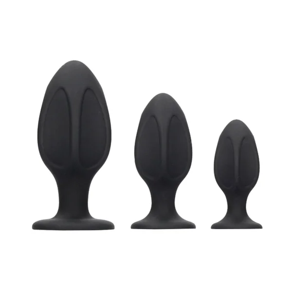 Ouchdiamond Shape Butt Plug Set Black — image 10 of 17