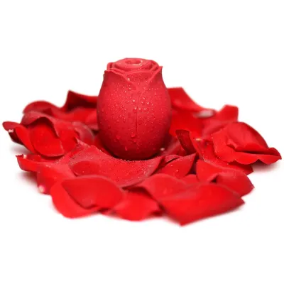 Mystic Rose Sucking and Vibrating Silicone Rose Red