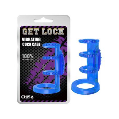 Vibrating Cock Cage Blue 3 Inch