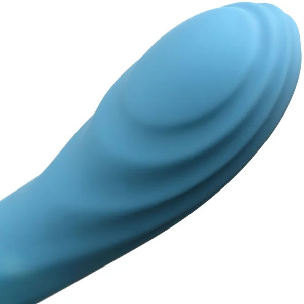 Simply Sweet Rippled 7" Silicone G-Spot Suction Cup Dildo - Blue & White