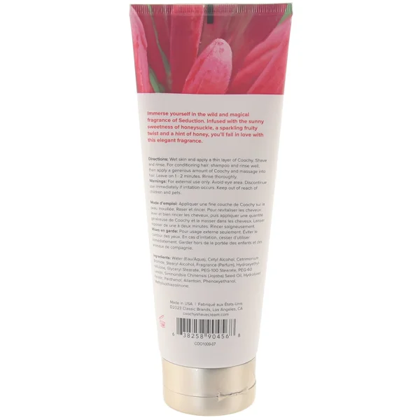 COOCHY Oh So Smooth Shave Cream, Seduction  - Honeysuckle Citrus 7.2 oz (213 mL)
