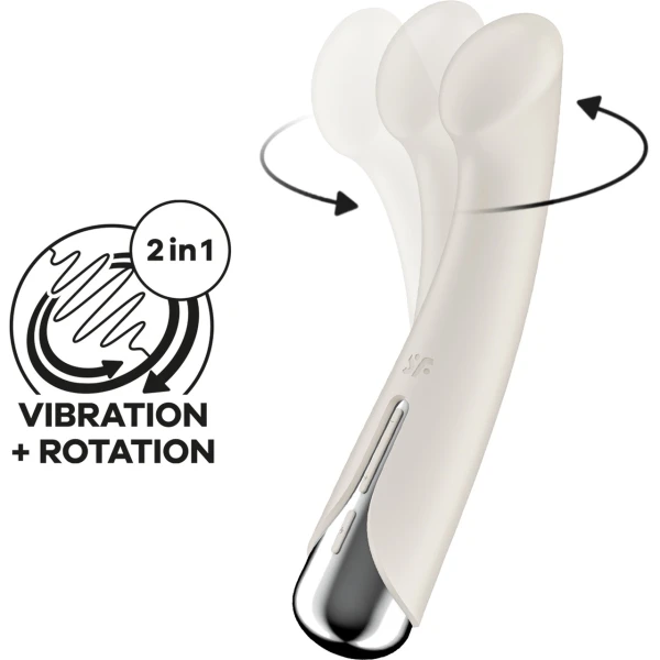 Satisfyer Spinning G-Spot 1 Rechargeable Waterproof Silicone G-Spot Vibrator - Beige