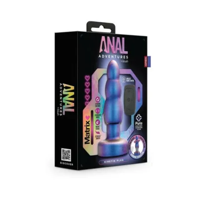 Butt Plugs Anal Adventures Matrix Kinetik Plug With Remote Space Age Blue