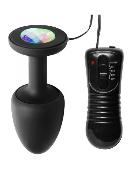 Paragon Gem Accented Vibrating Anal Plug Black — image 5 of 8