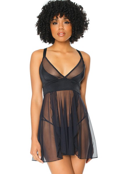 Coquette Vixen Mesh Babydoll with G-String