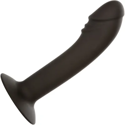 Silicone Curved Anal Stud Suction Cup Dildo By CalExotics Black