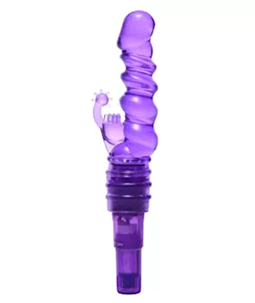 Royal Rocket Ribbed Rabbit Vibrator - Purple - 8.5 Inch — image 2 of 2