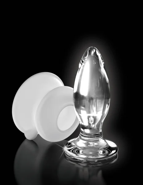 Icicles No. 91 Clear Glass Butt Plug with Suction Cup by Pipedream Products