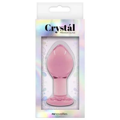 Crystal Glass Large Butt Plug by NS Novelties Pink
