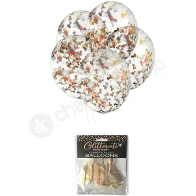 Glitterati Metallic Penis Confetti Filled Balloons 5 Pack