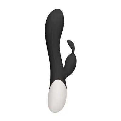 Flame Rechargeable Heating G spot Rabbit Vibrator Black 8 2 Inch