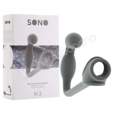 Sono No 2 Grey Butt Plug With Cock Ring