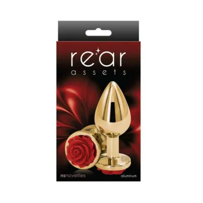Rear Assets Rose Anal Plug Medium Red