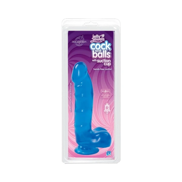 Jelly Jewels Cock And Balls With Suction Cup 8 Inch
