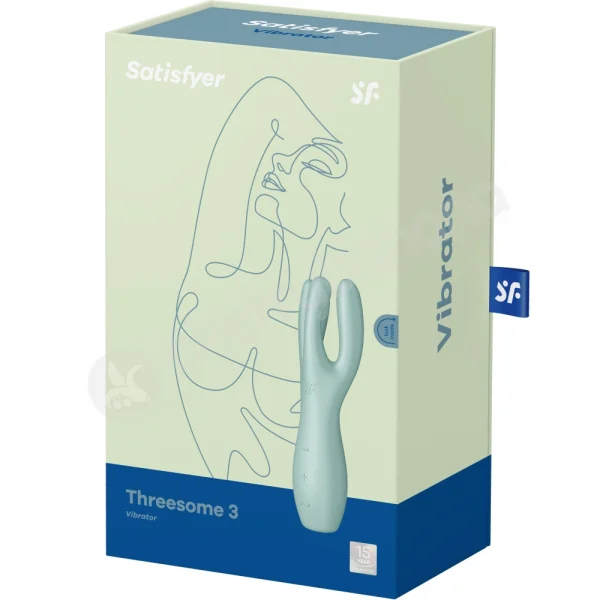 Satisfyer Threesome 3 Teal Triple Head Vibrating Stimulator