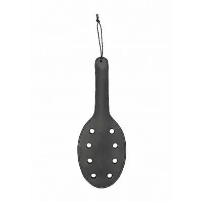 Saddle Leather Paddle With 8 Holes Black Black 15 5 Inch