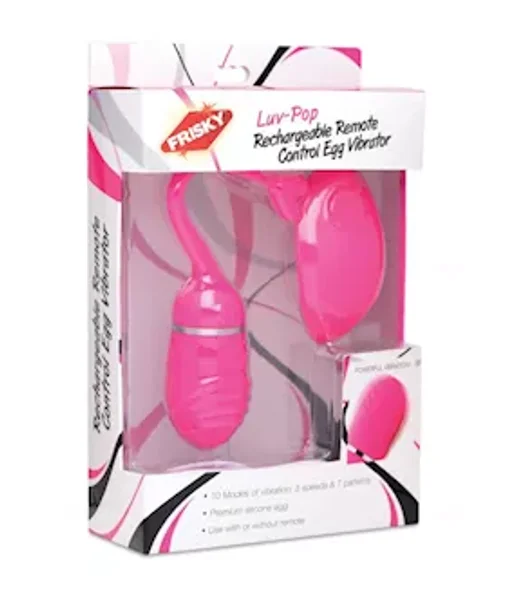 Frisky Luv Pop Rechargeable Remote Control Silicone Egg Vibe - Pink - 6.5 Inches — image 3 of 6
