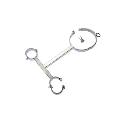 Kink Range Neck And Hand Cuffs Large Silver