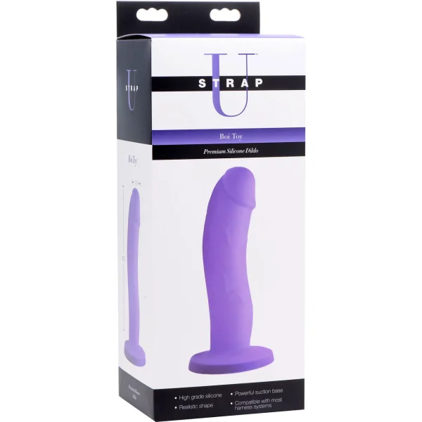 Strap U Boi Toy 7.25" Premium Silicone Suction Cup Dildo - Purple