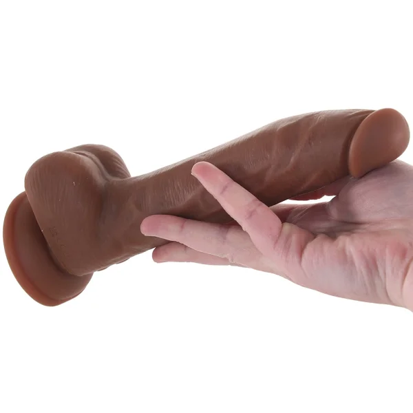 Thrust In Me Silicone Thrusting Vibrating Realistic Dong With Remote By Evolved Novelties - Caramel