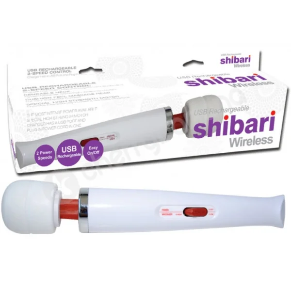 Shibari My Wand White Wireless 2 Speed Massage Wand Vibrator