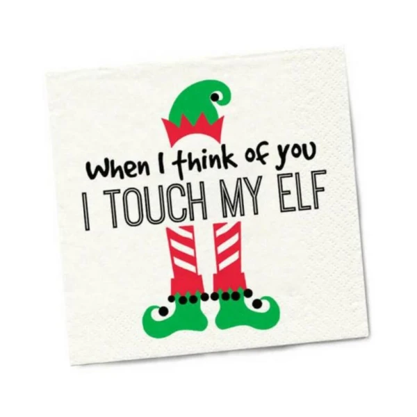 Games & Novelty: Twisted Wares When I Think Of You I Touch My Elf Napkins 20-pack