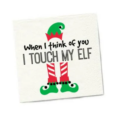 Games Novelty Twisted Wares When I Think Of You I Touch My Elf Napkins 20 pack