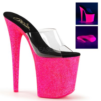8 inches Heel 4 inches PF Slide Featuring Neon UV Reactive PF Bottom