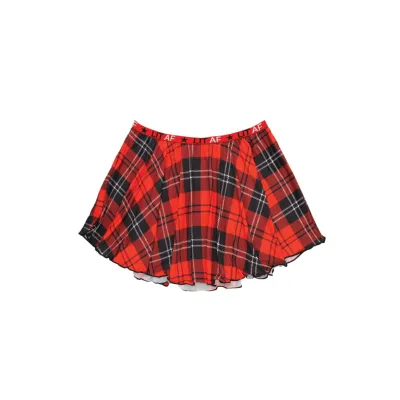 Lit Af Plaid Skirt Red Plaid S m