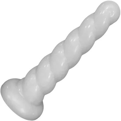Split Peaches Unicorn Horn Softer Silicone Dildo Pearlescent White Small