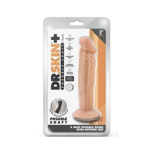 Dr. Skin Plus 6 In. Posable Dildo Vanilla