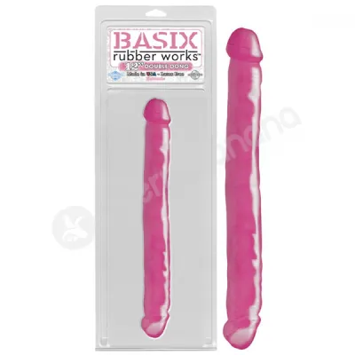 Basix Rubber Works Pink 12 Double Dong