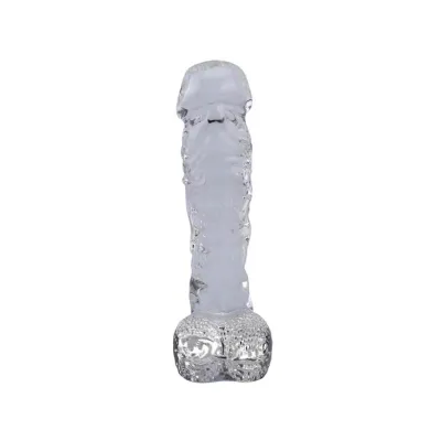 Lucent Realistic Glass Dildo With Balls 7 Inch