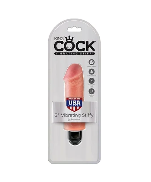 King Cock 5" Vibrating Stiffy White Flesh — image 4 of 4