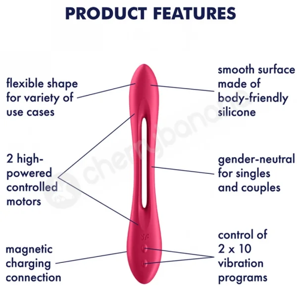 Satisfyer Elastic Joy Red Bendable Couples Versatile Vibrator