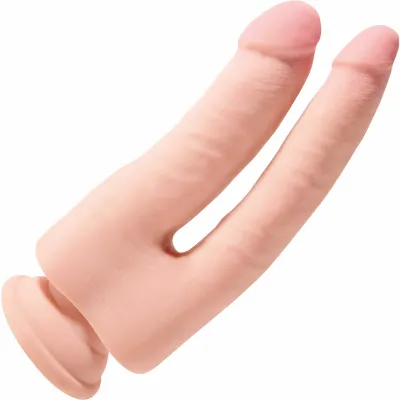 King Cock Plus 9 5 Triple Density Double Penetrator Dildo With Suction Cup Base Vanilla