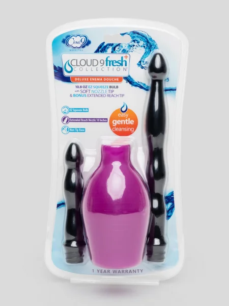 Cloud 9 Novelties Deluxe Enema Douche with Soft Nozzle Tip & Extended Reach Tip