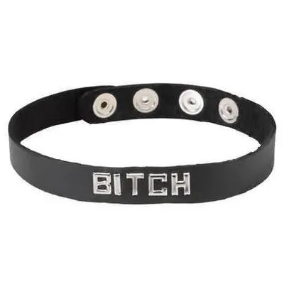 Wordband Collar Bitch Black