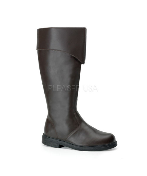 CAPTAIN-105 - Pirate Captain BROWN PU Knee BT