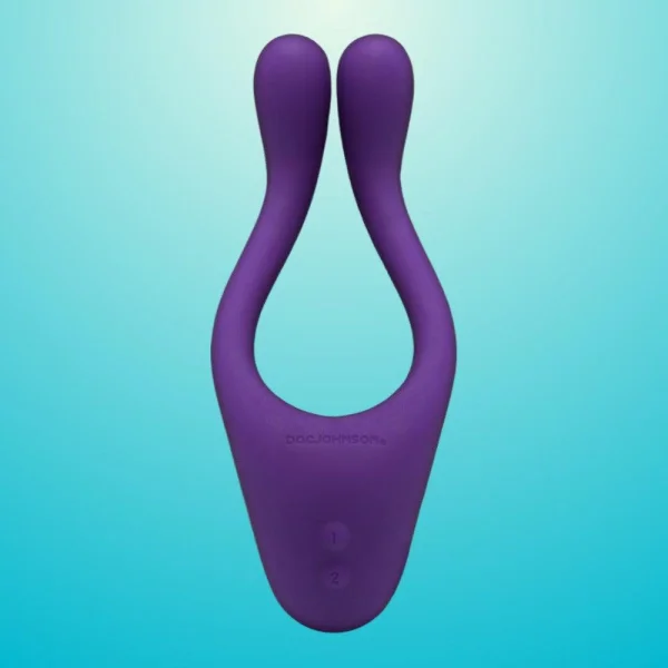 Tryst Multi Erogenous Zone Silicone Vibrator and Cock Ring- Purple