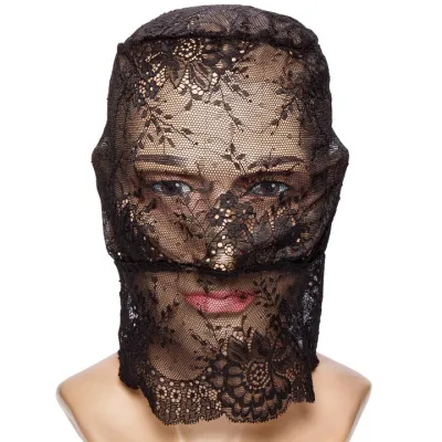 Bondara Siren Veil Black Floral Lace Bondage Hood