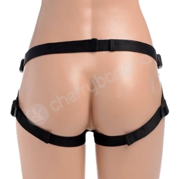 Strap-U Proud Rainbow Dildo With Black Adjustable Harness Strap On Set With Bullet Vibe