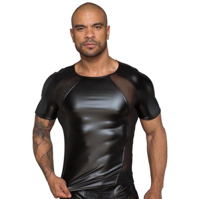 Wetlook Shirt With Powernet Inserts Small